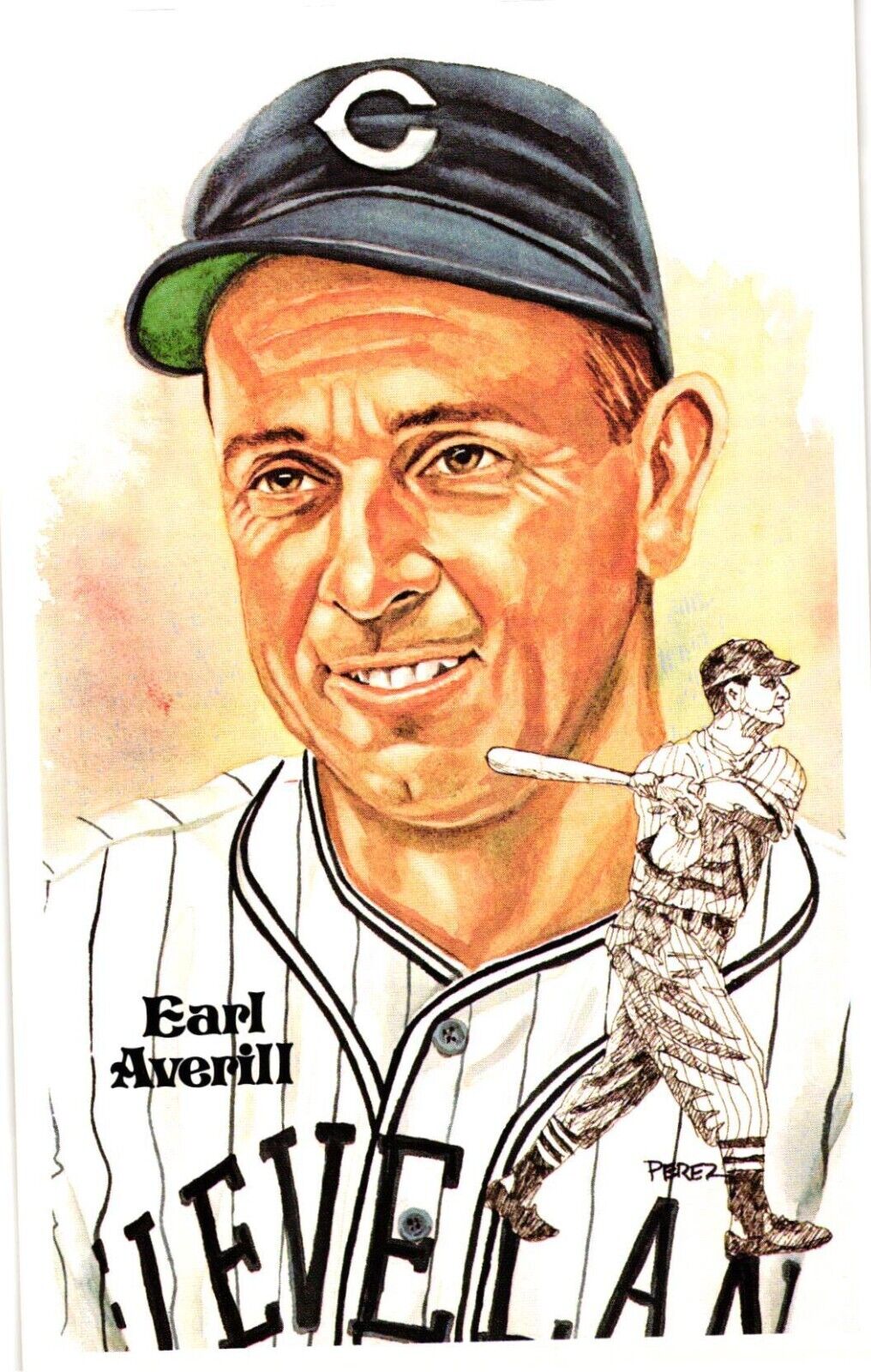 Earl Averill 1980 Perez-Steele Baseball Hall of Fame Limited Edition Postcard