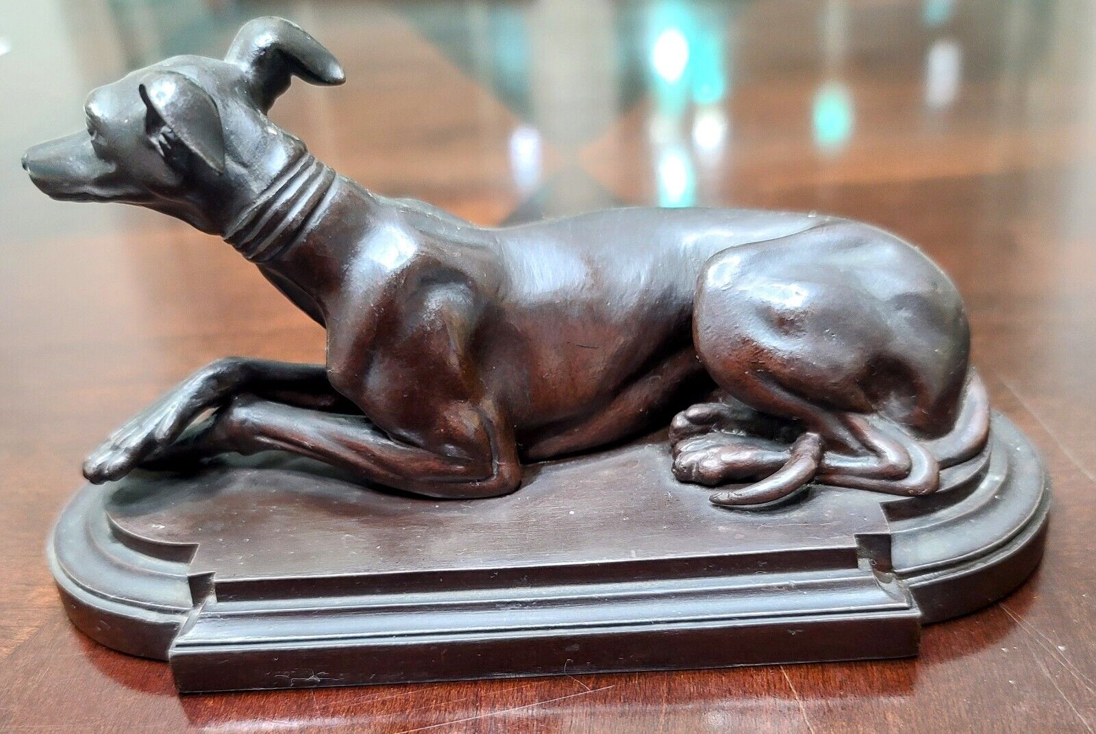 Circa 1840 Antique Cast Iron Greyhound Sculpture 