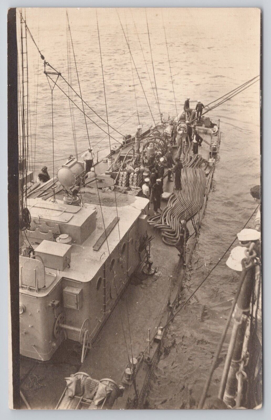 RPPC WWI US Destroyer Close-up View Postcard United States Navy