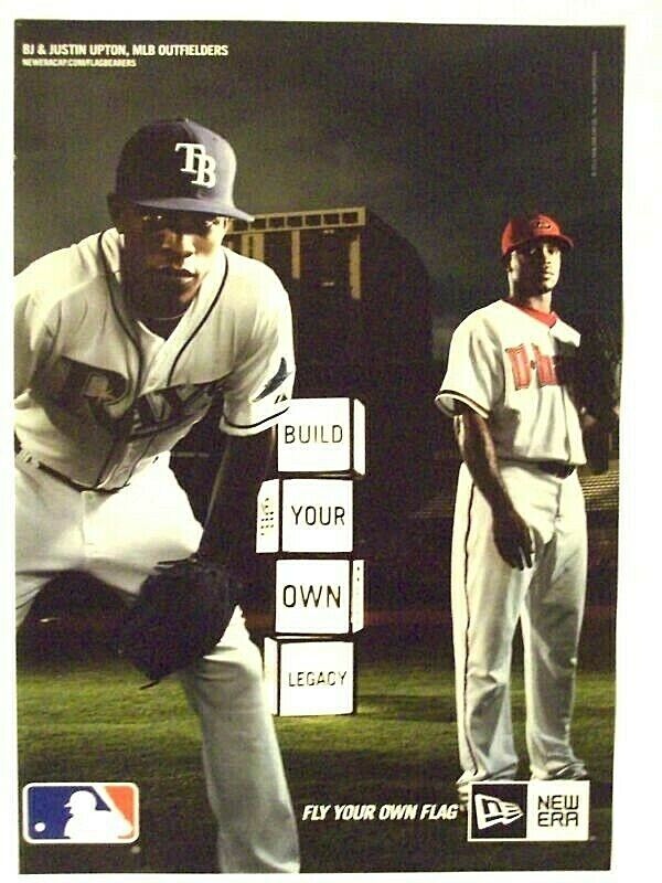 2011 Magazine Advertisement Page BJ & Justin Upton Tampa Bay Rays New Era Ad
