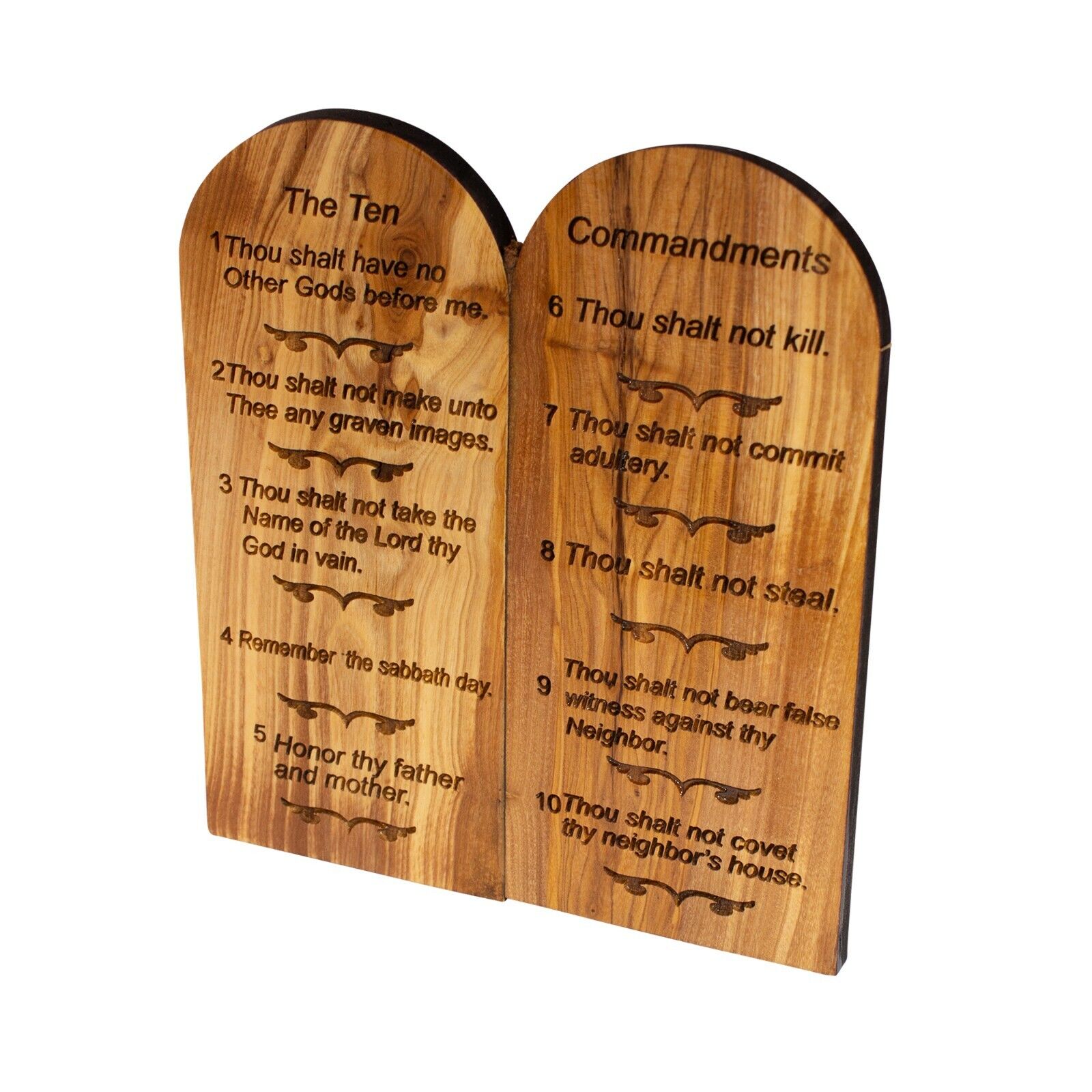 The Ten Commandments olive wood Engraved wooden plaque Home Decor Bethlehem