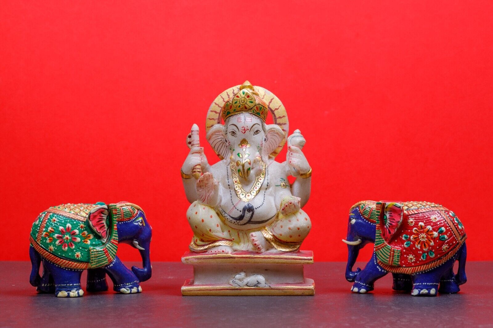Handmade Marble Ganesha sculpture Spiritual art For Home and Office blessings