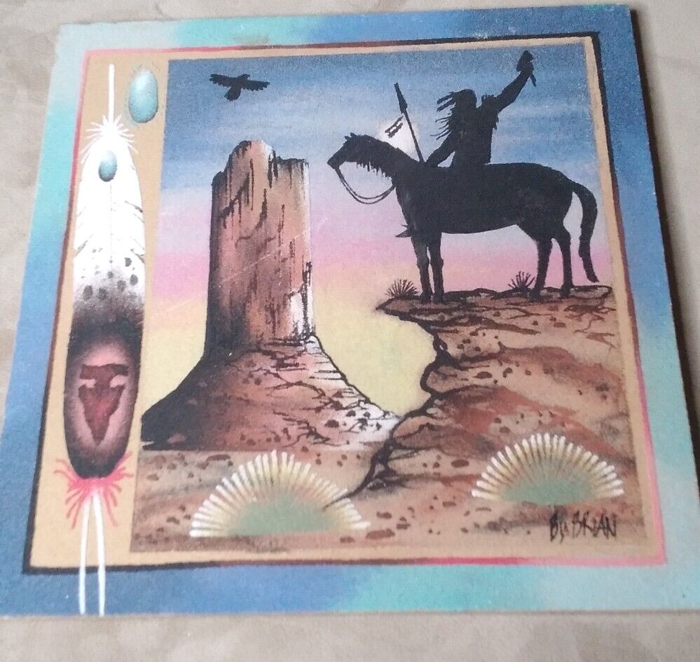 Native American Southwestern Original Sand Painting Signed By Artist 12\