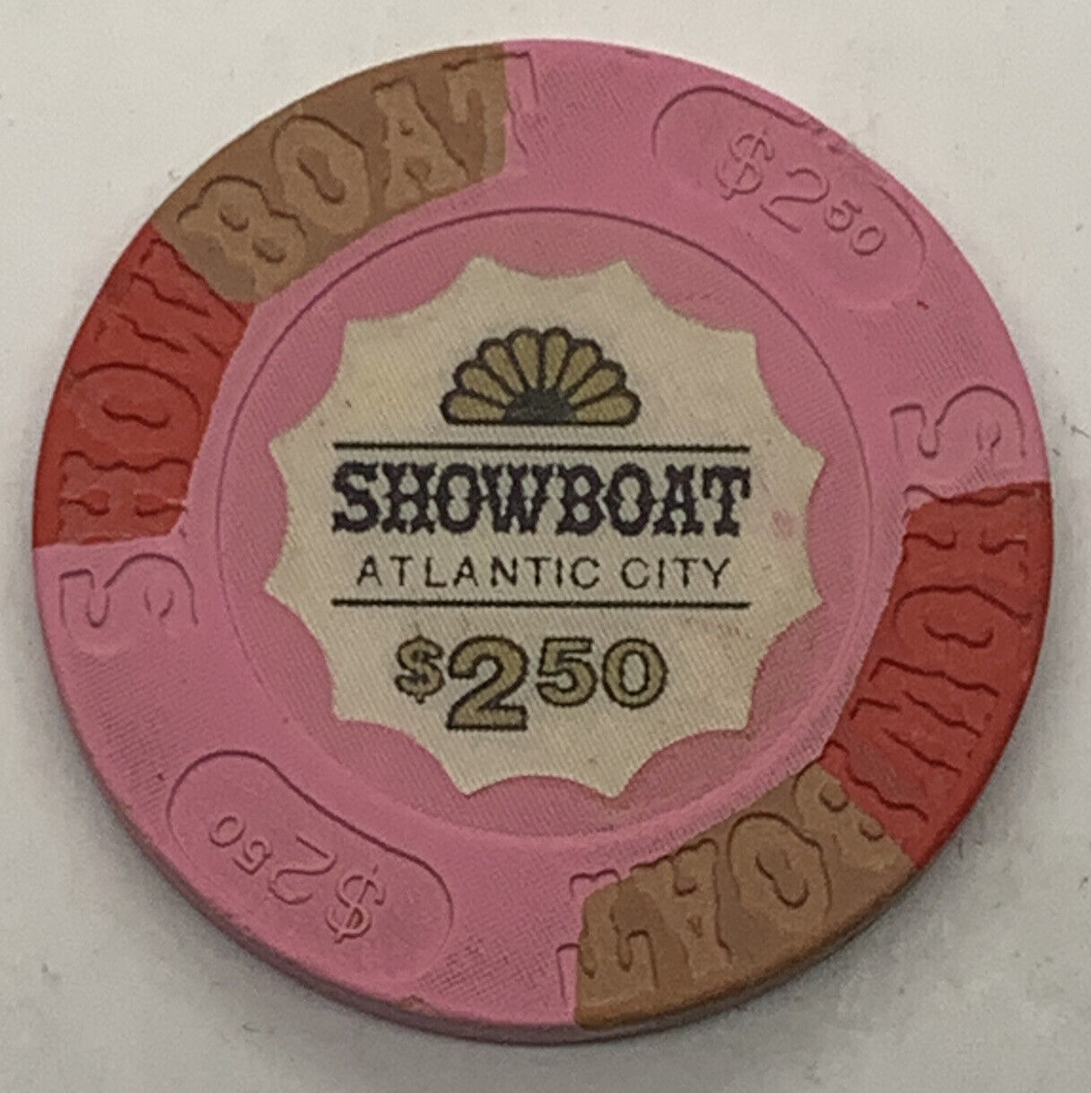 Showboat Atlantic City Casino $2.50 Chip - Atlantic City New Jersey House Mold
