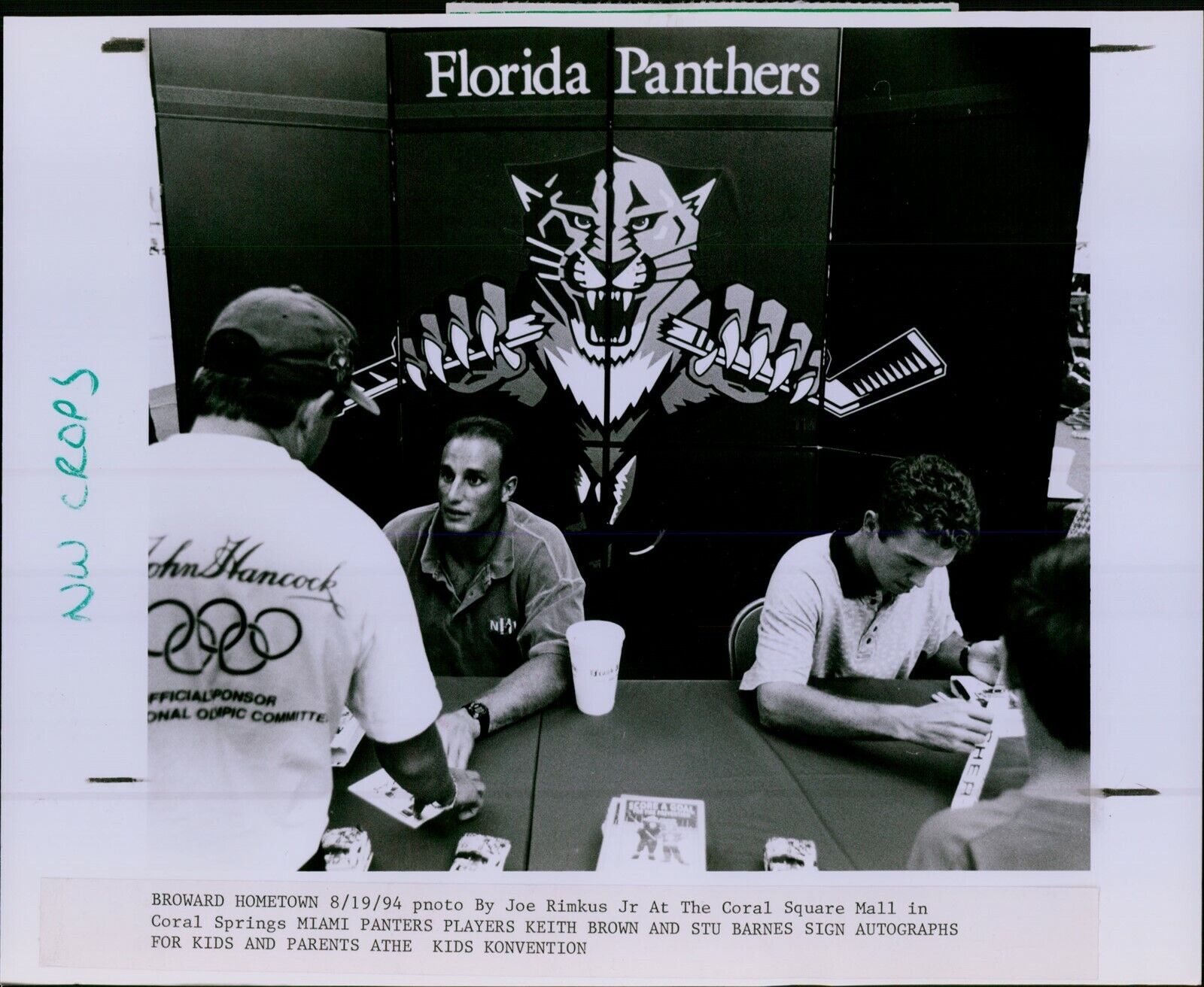 LG800 1994 Orig Joe Rimkus Photo KEITH BROWN STU BARNES Miami Panthers Players