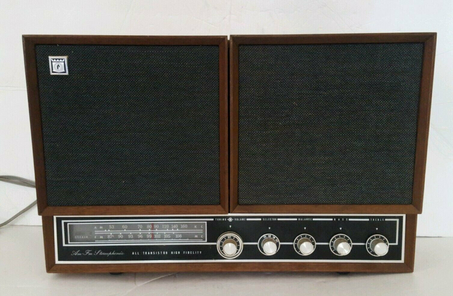 Mid Century Modern JCPenney FM AM Stereo Tabletop Stereophonic Console