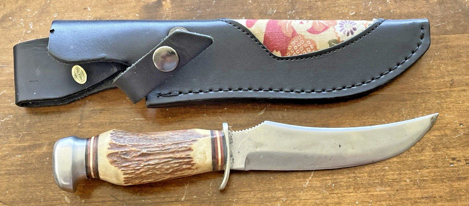 Vintage Pointer Montebello CA Solingen Germany hunting knife w/stag--900.24