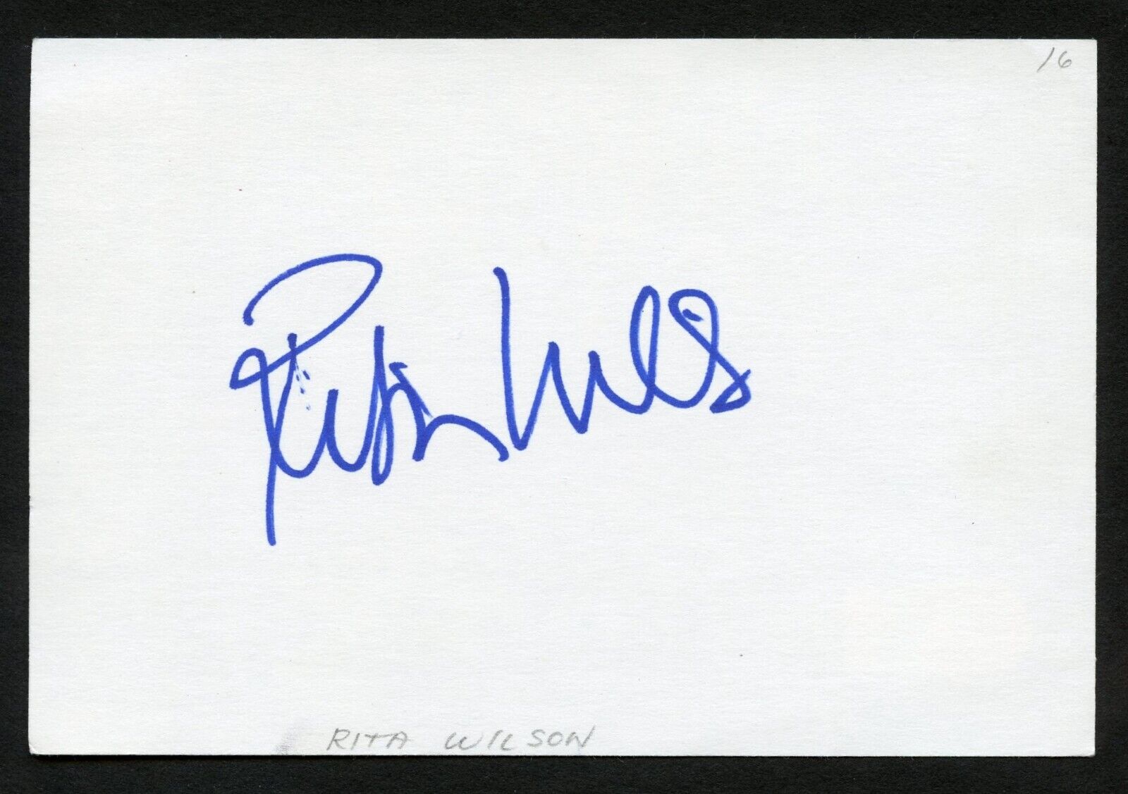 Rita Wilson signed autograph 4x6 card Actress: My Big Fat Greek Family BAS Cert
