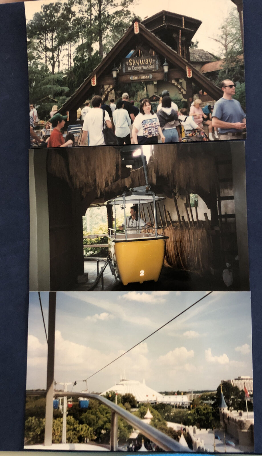 Vintage Walt Disney World 3 Photo Lot - Mid 1990s - Magic Kingdom Gondola R