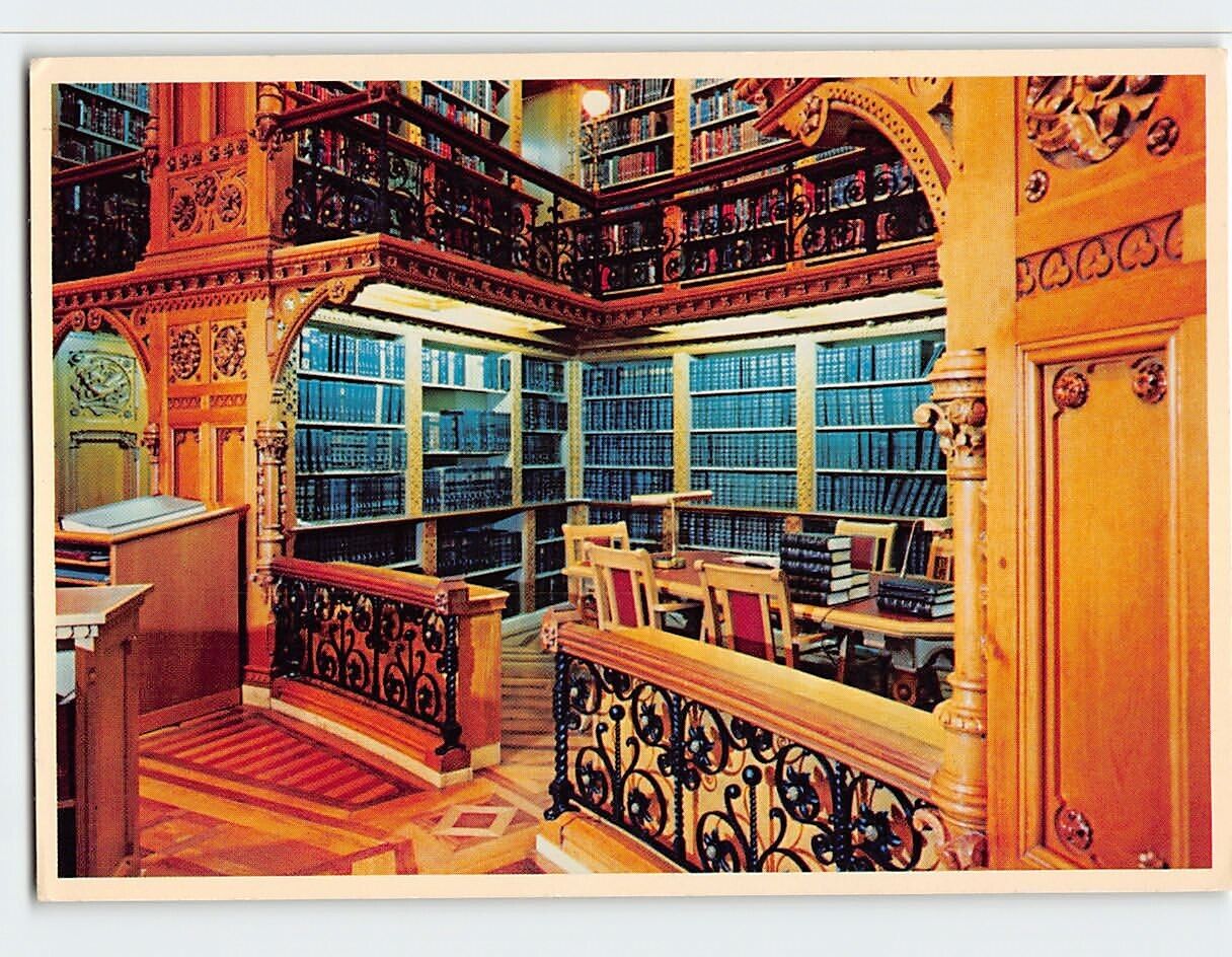 Postcard Views of the General Décor Library of Parliament Ontario Canada