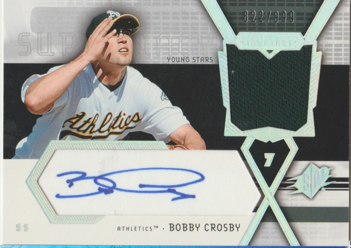Bobby Crosby 2004 UD SPx auto autograph card SS-BC /900
