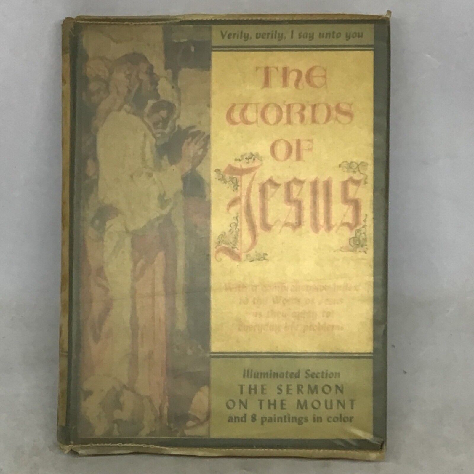 Vint. The Words of Jesus 1943 by Gilbert James Brett in Original Cover Protector