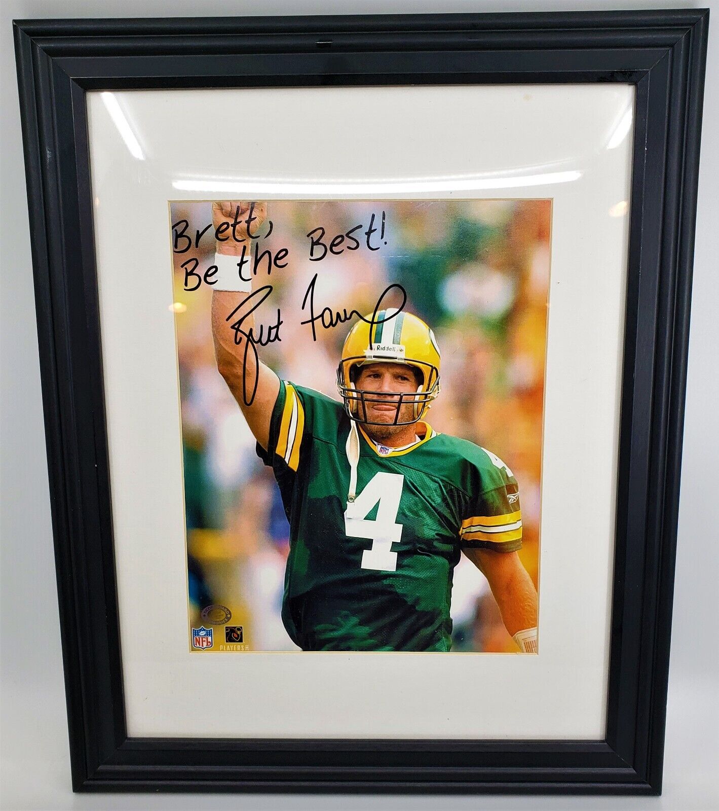 Framed - Matted - Signed & Inscribed NFL Packers Photo of Brett Favre 13\
