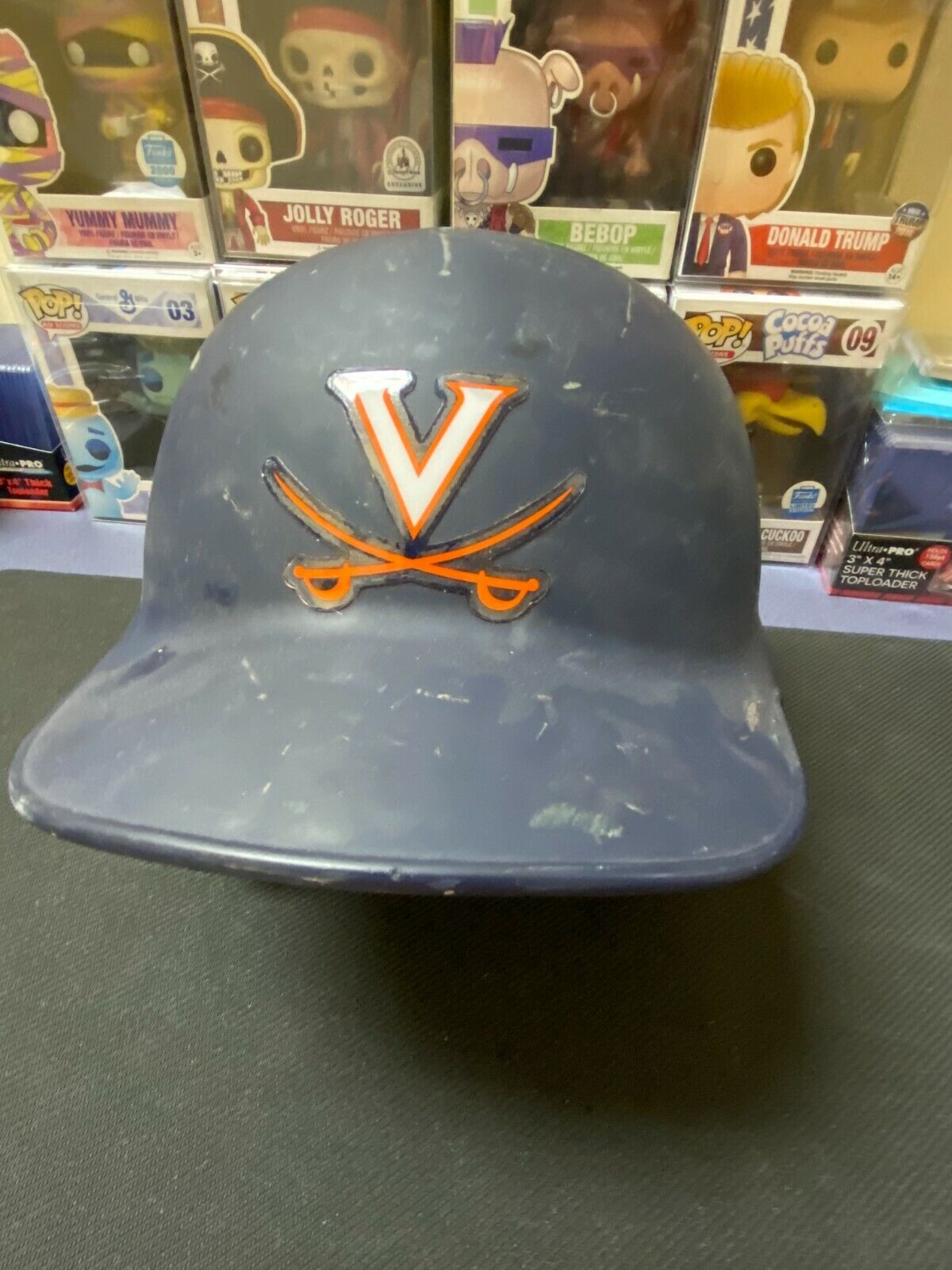 Game Used University of Virginia UVA Batting Helmet WILL ALLOCCA #45 Blue