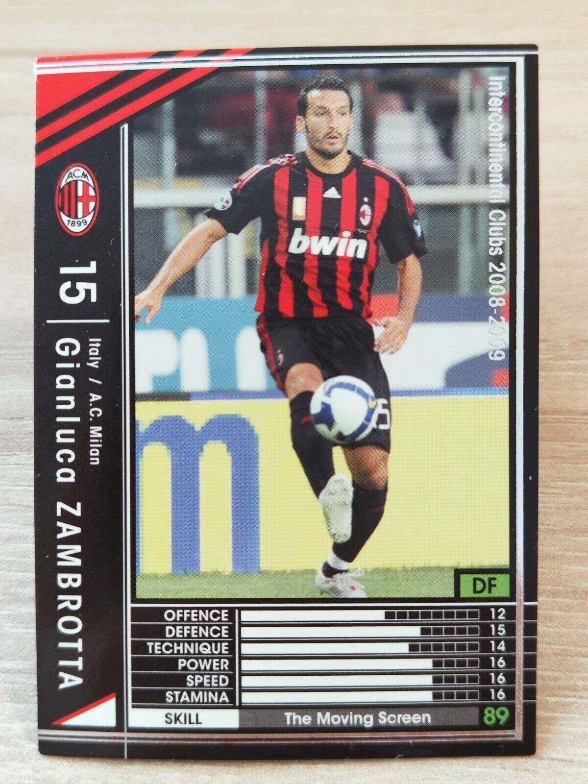 Panini 2008-09 C88 WCCF IC AC Milan soccer card card 214/352 Gianluca Zambrotta
