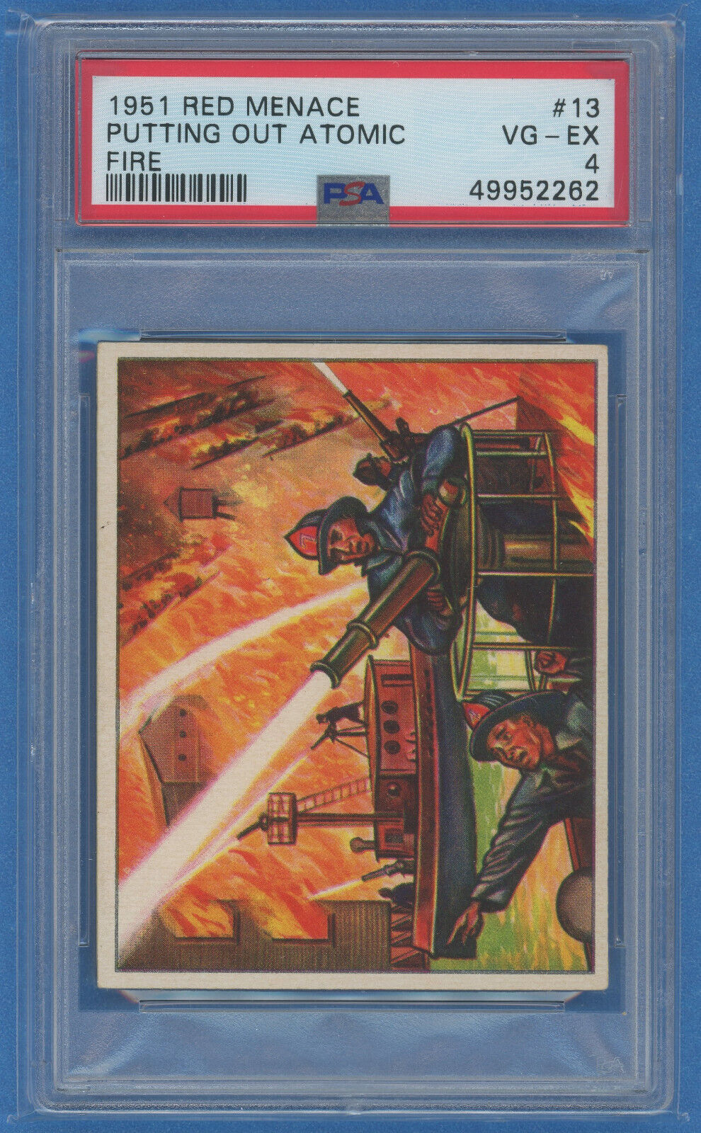 1951 BOWMAN RED MENACE #13 Putting Out Atomic Fire PSA 4
