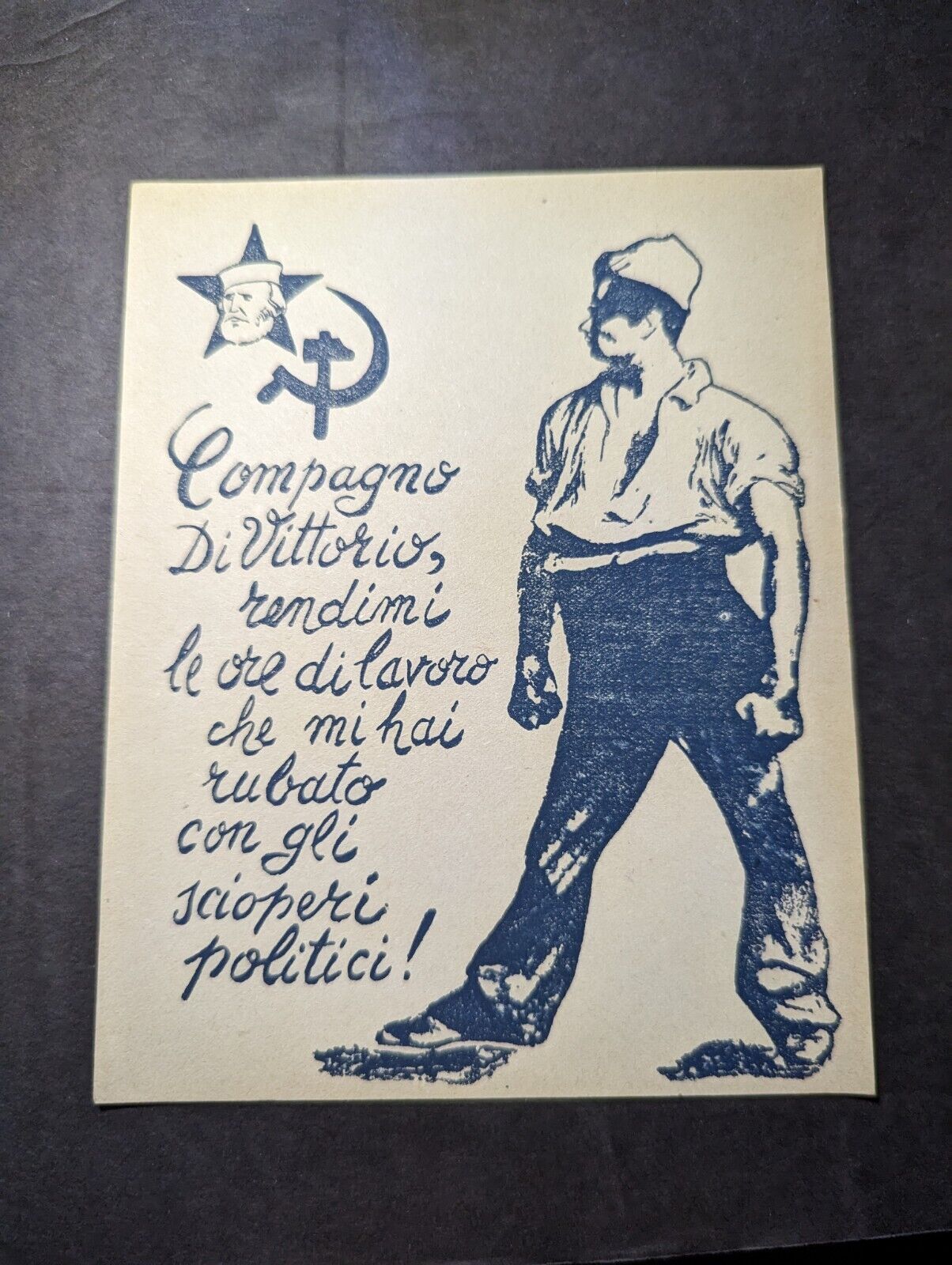 Mint Italy Communist Political Postcard Comrade Di Vittorio Political Strikes