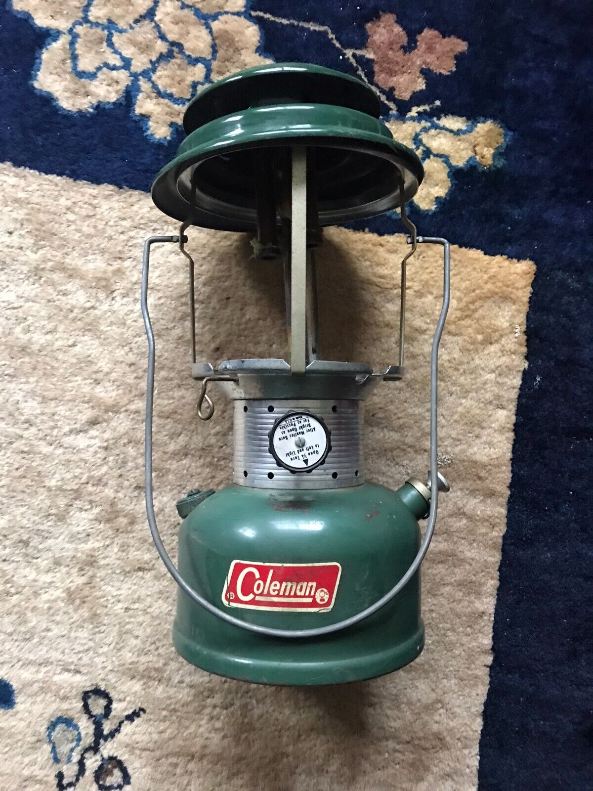 1972 Coleman Sunshine of the Night Model 220F Green Double Mantle Camp Lantern