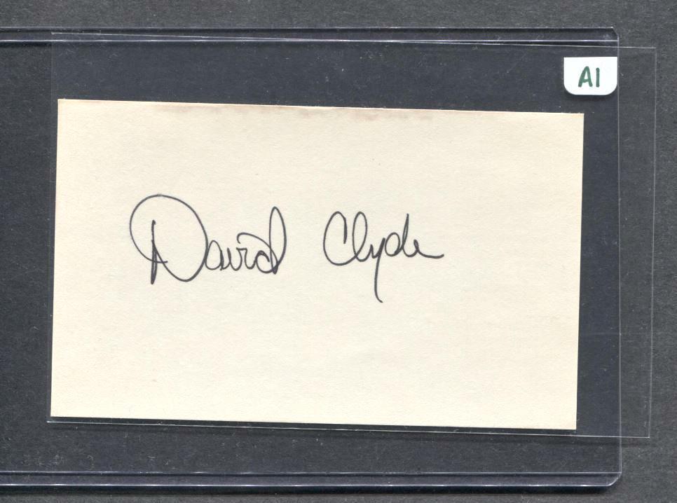 David Clyde Signed 3X5 Index Card (Rangers) (1973 Debut)    A1