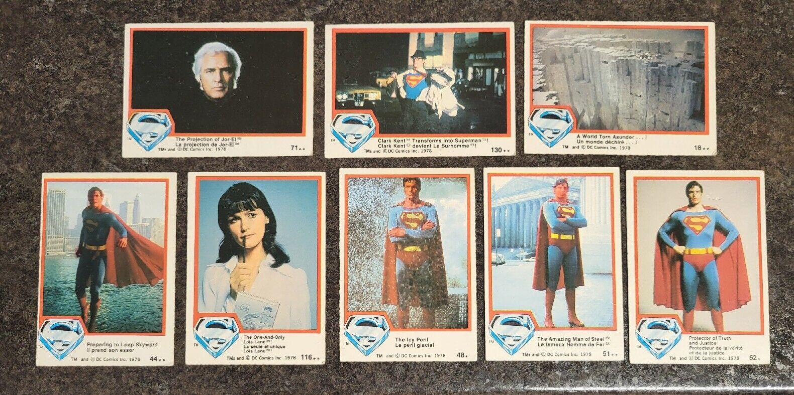 1978 O-Pee-Chee OPC Superman Card Lot Of 8