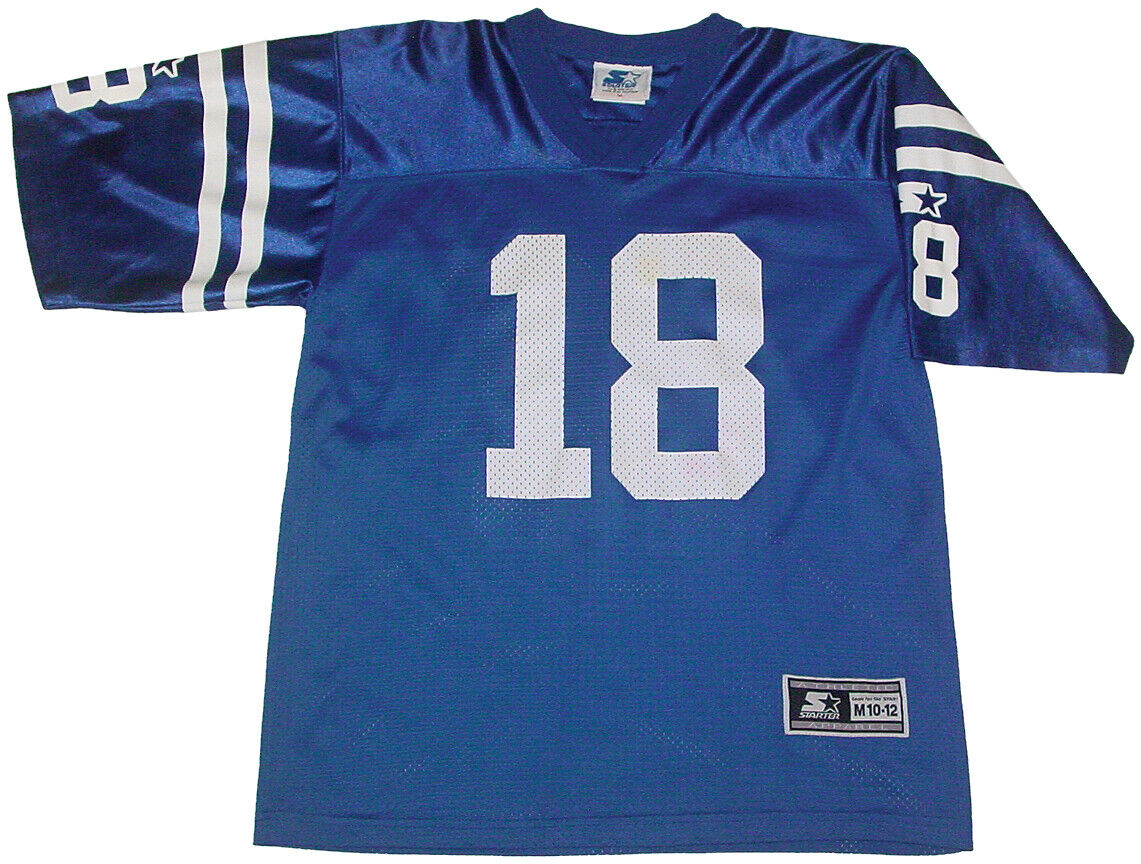 Vintage 1990s NFL Starter Jersey Youth M 10-12 PEYTON MANNING INDIANAPOLIS COLTS