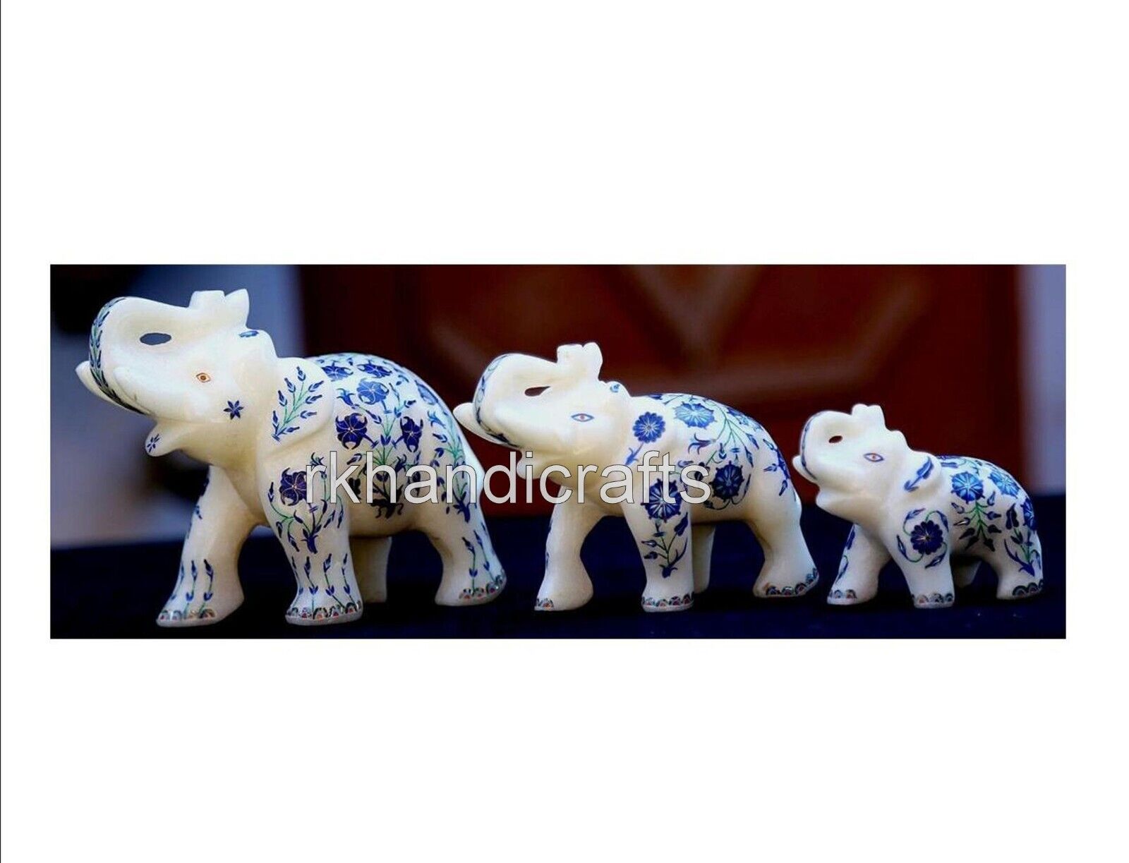 Set of 3 Piece Handmade Giftable Elephant for Diwali Gift Marble Elephant Statue