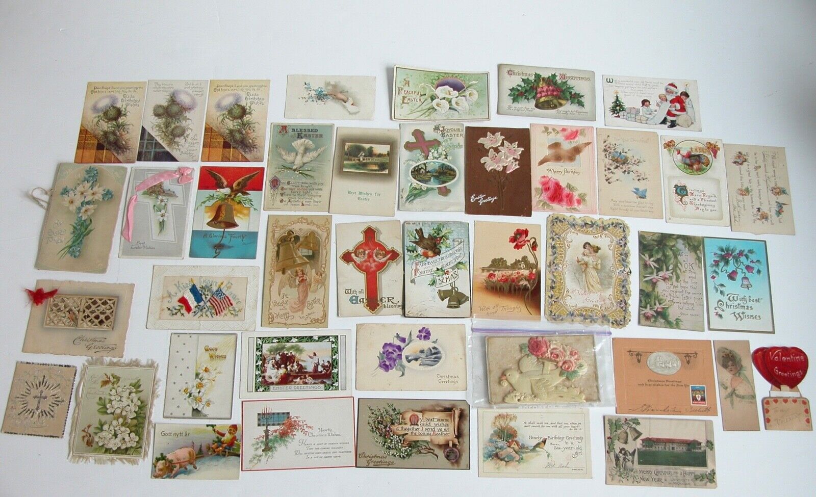 Antique Victorian 1900s Valentine's Card Christmas Easter Postcard Vtg Lot 41