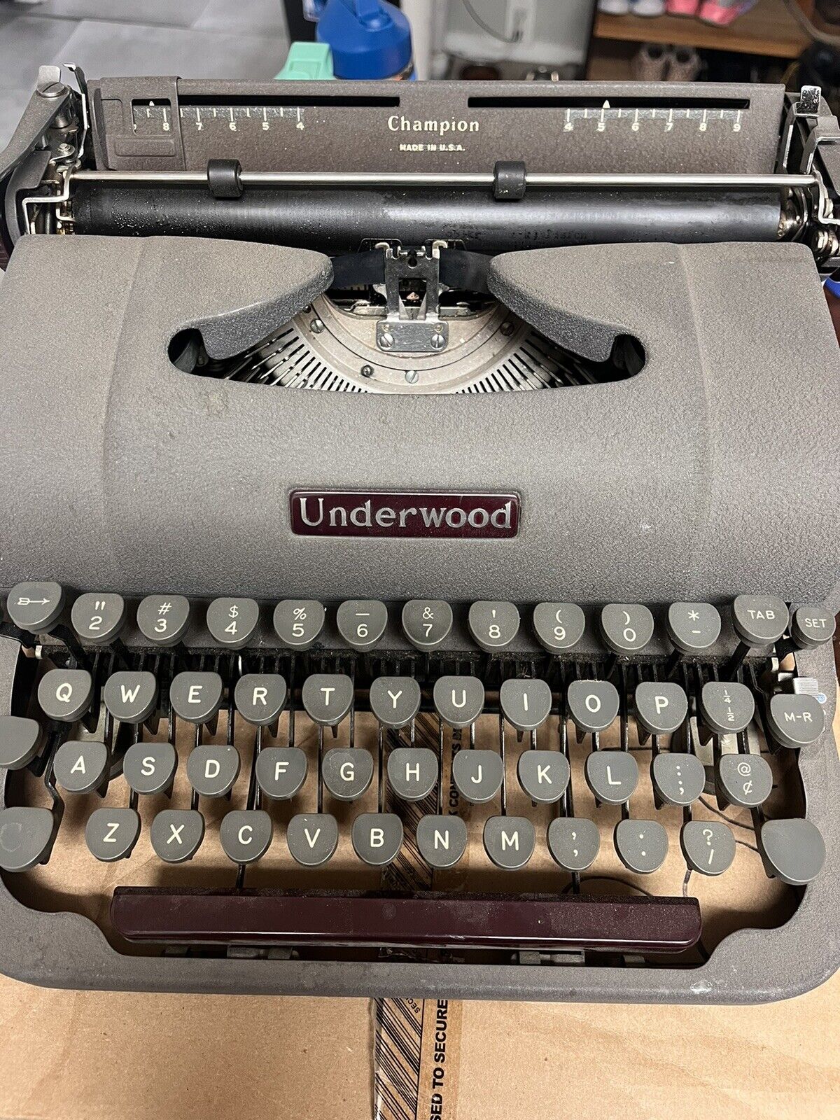 1950 Underwood Champion Vintage Portable Typewriter Working w New Ink & Case