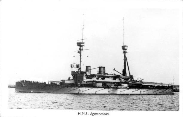 British Royal Navy Battleship HMS Agamemnon SHIPPING NAVAL OLD PHOTO