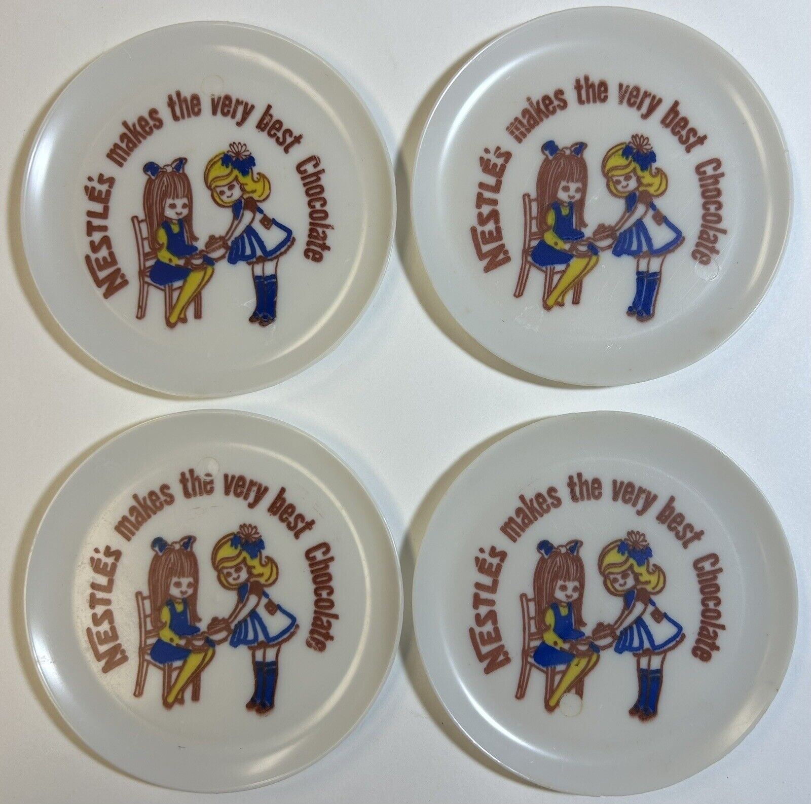 Nestle’s Makes the Very Best Chocolate 4 3/8” Plastic Plate Set, 4 Plates