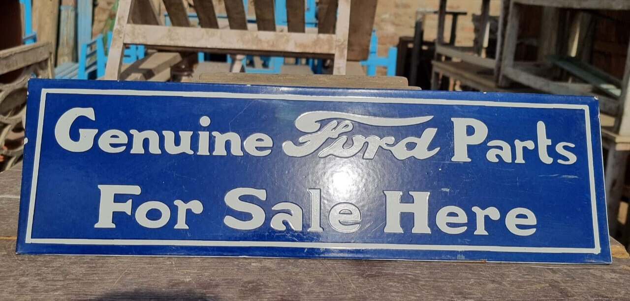 Vintage Old Antique Rare Ford Parts Sale Adv. Porcelain Enamel Sign Board