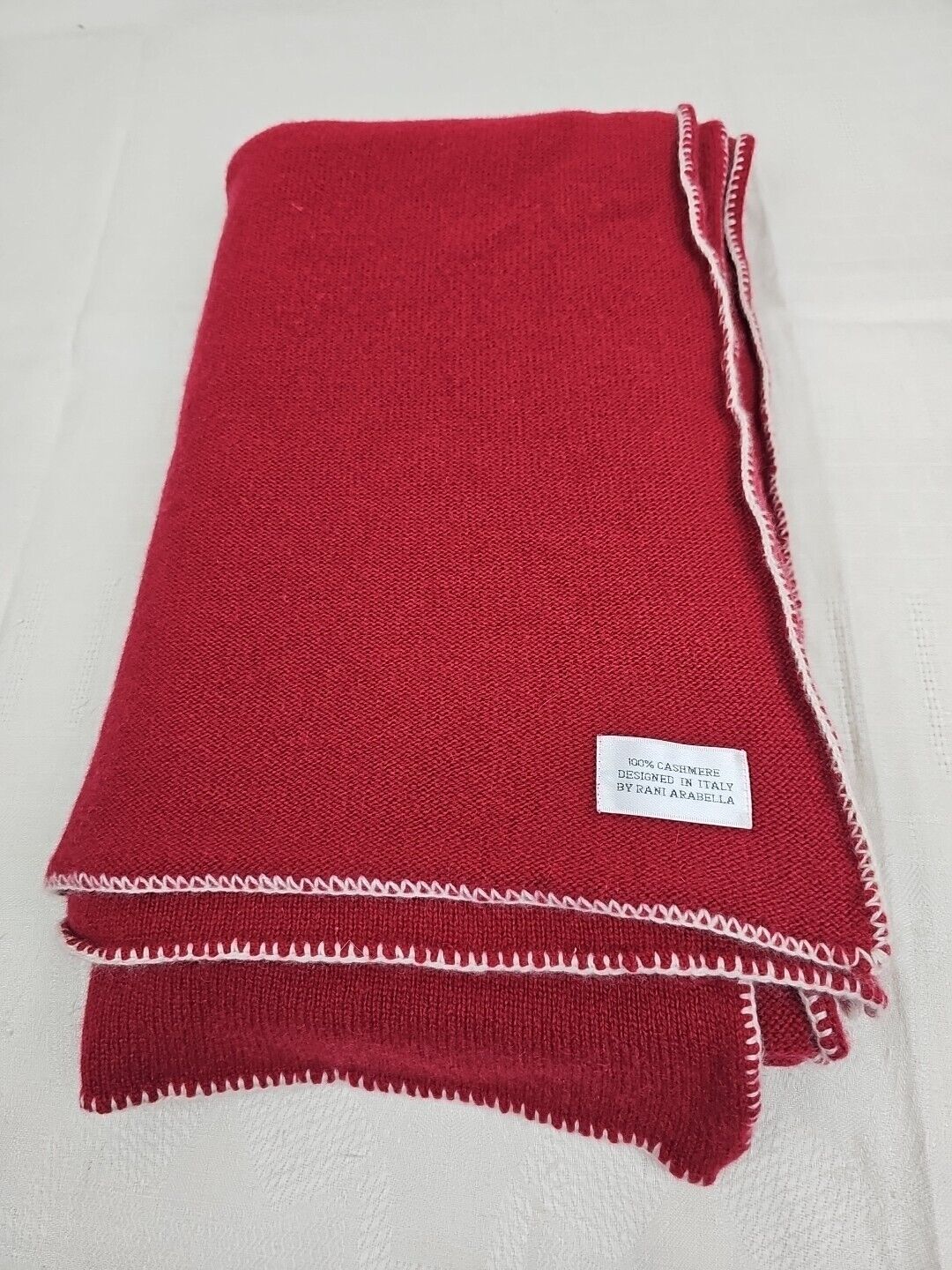 Rani Arabella 100% Cashmere Knit Blanket Vintage 60s 