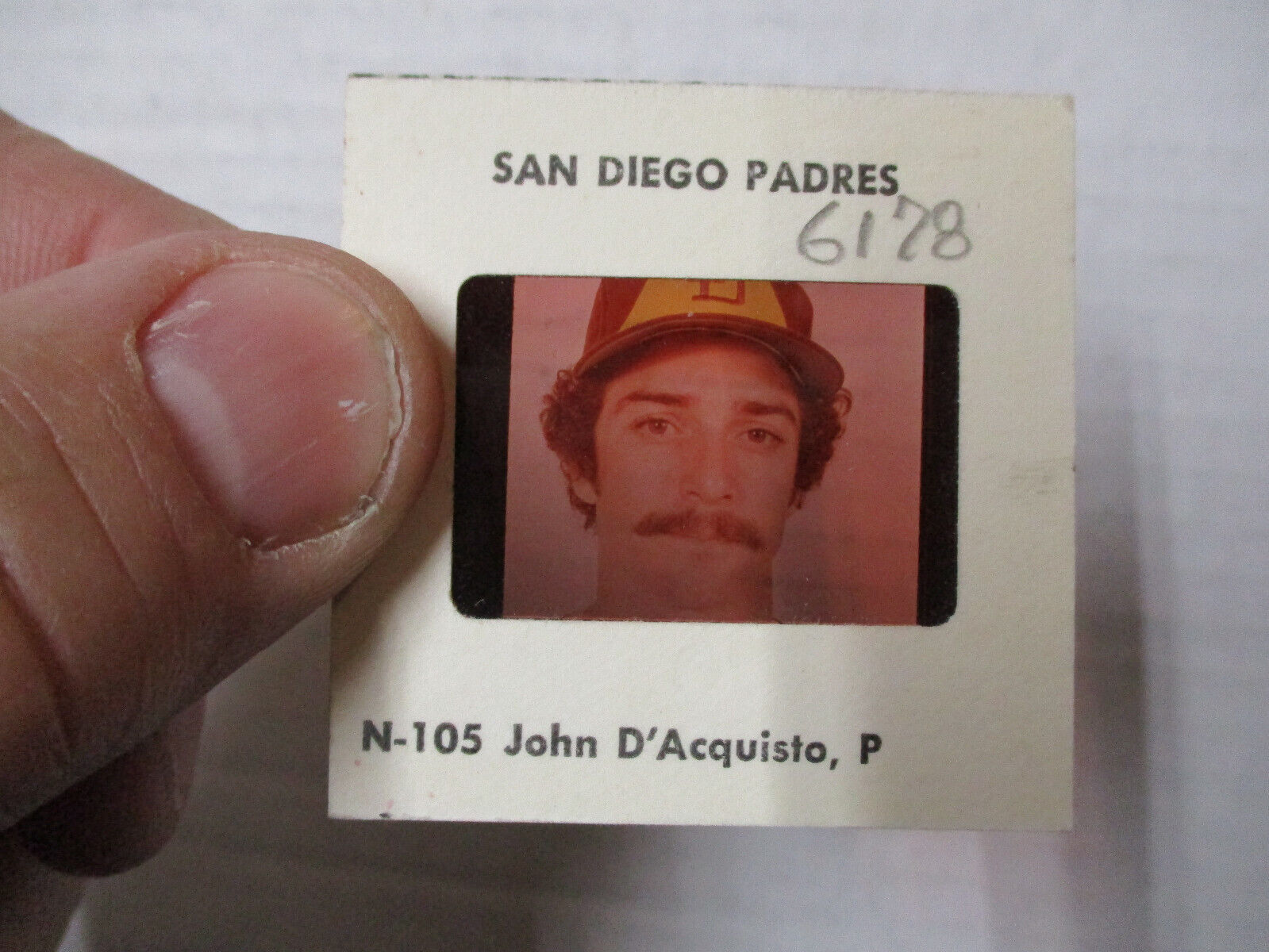 Vintage 1970\'s John D\'Acquisto San Diego Padres Negative Slide 2 Inches