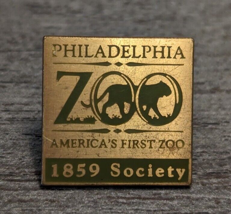 Philadelphia Zoo America's First Zoo 1859 Society Green & Gold Metal Lapel Pin