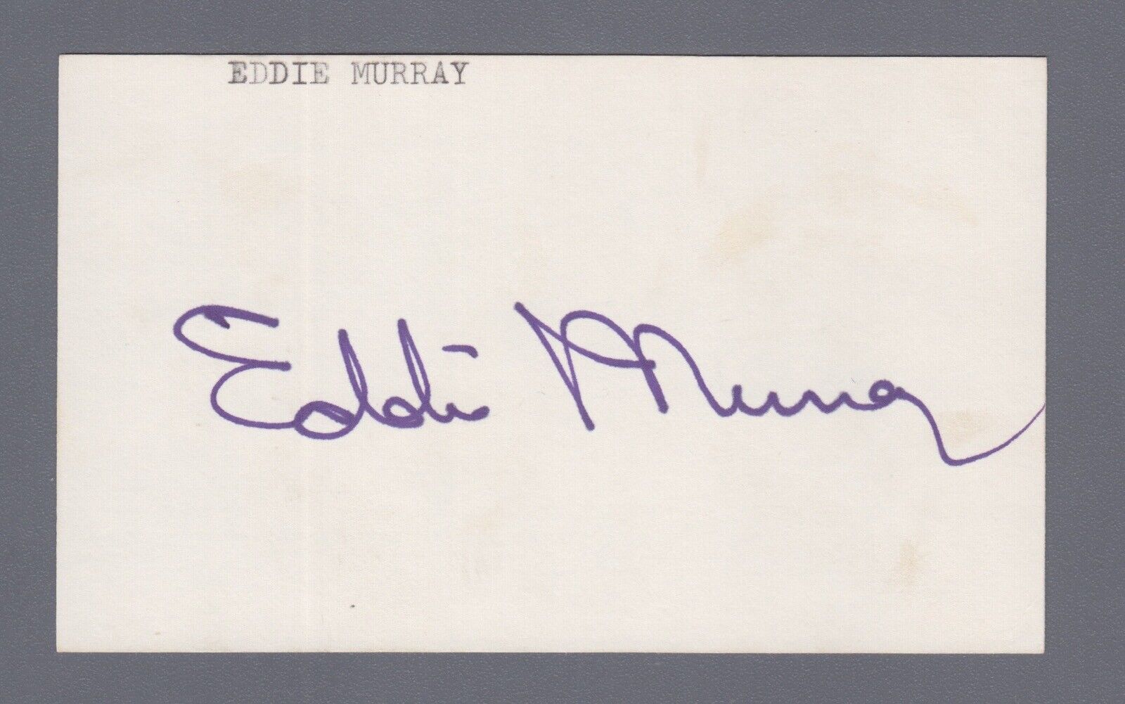 Eddie Murray Signed Index Card with B&E Hologram