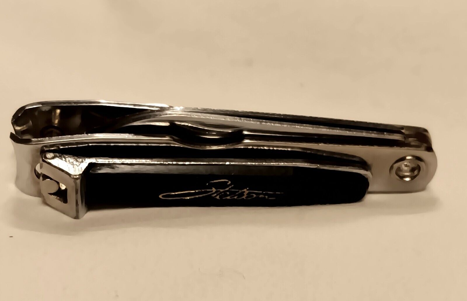 Vintage Pocket Knife,Opener, Nail Clipper STETSON Advertising Black Gold