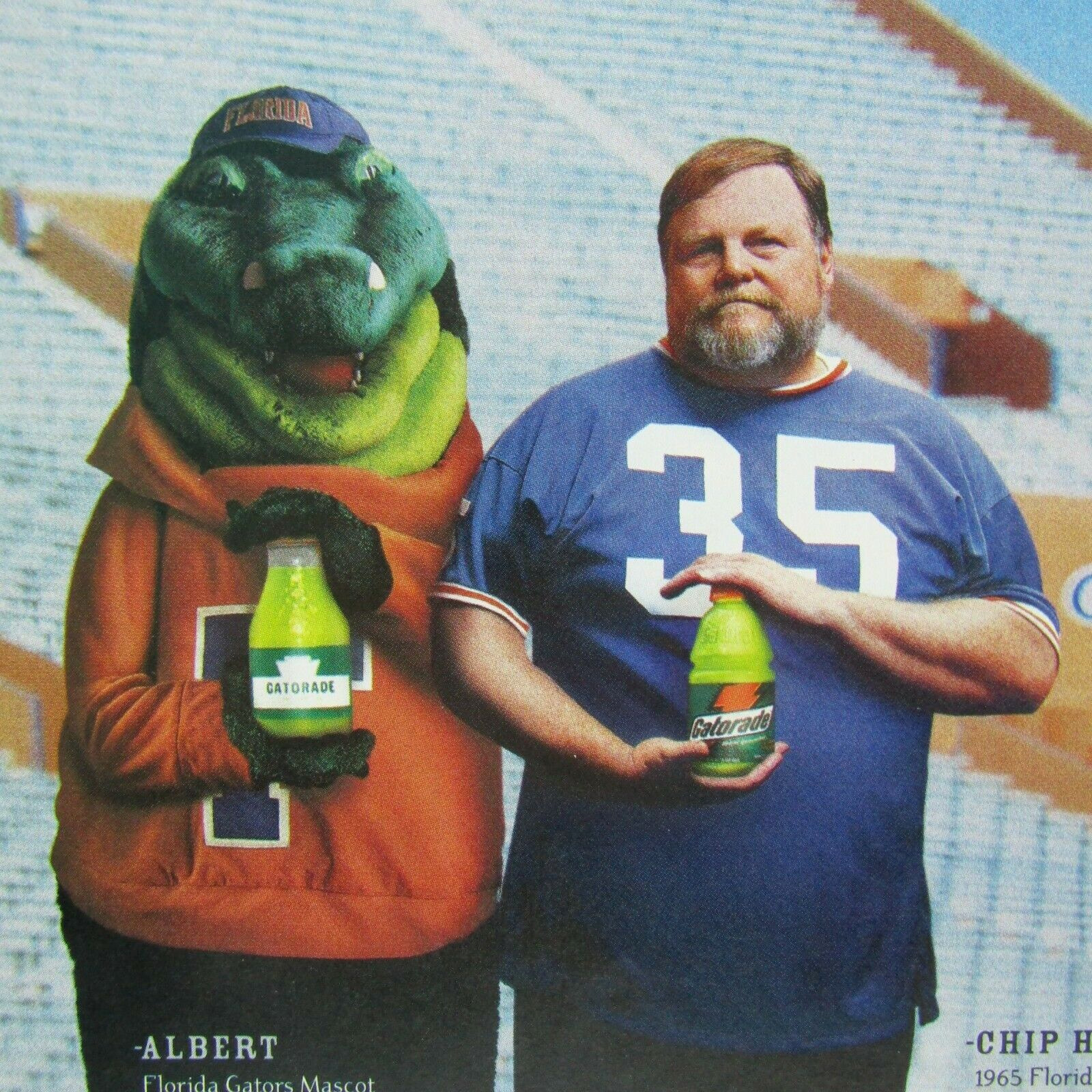 2002 Gatorade Albert The Gator & Chip Florida U. Vintage Original Print Ad