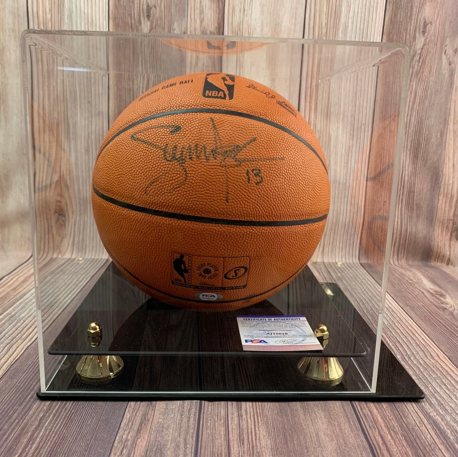 Steve Nash Phoenix Suns PSA COA Autograph Signed Basketball with Case