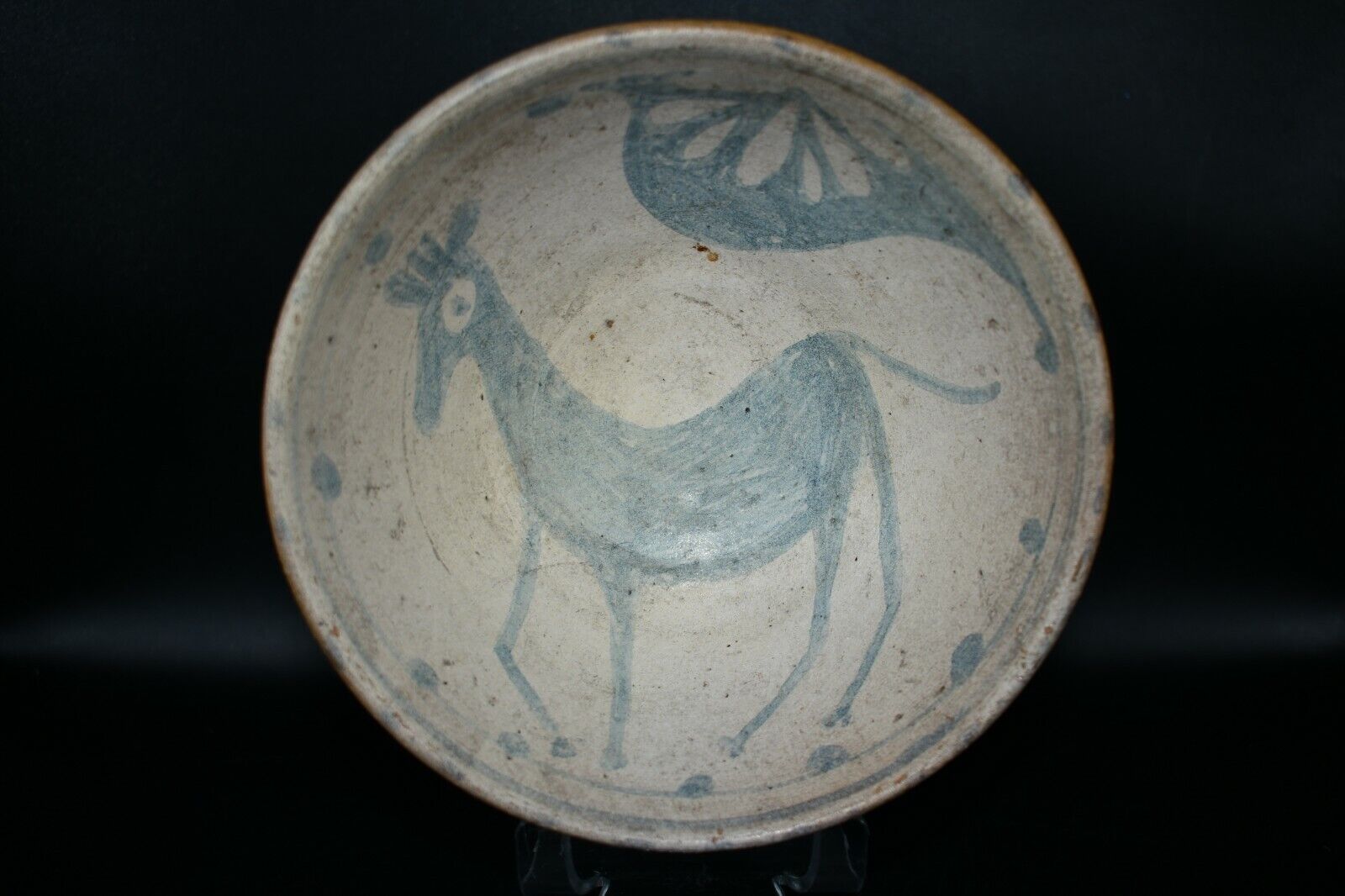An Intact Ancient Islamic Nishapur Ceramic Pottery Bowl Circa 10th Century