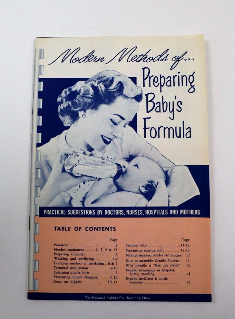 Vintage 1957 EVENFLO Brochure Modern Methods of Preparing Baby’s Formula