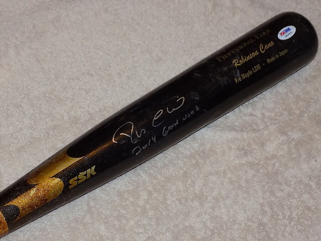 Robinson Cano Maple SSK Game Used Signed Bat 2014 Seattle Mariners PSA DNA GU 9