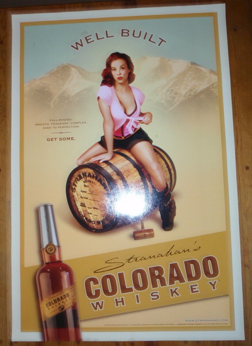 Original Stranahan\'s Colorado Whiskey Pin-Up Sexy 24x36 \