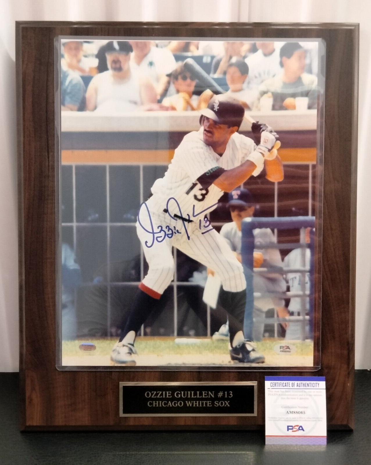 Ozzie Guillen Chicago White Sox Autographed 15 x18 Plaque PSA/DNA
