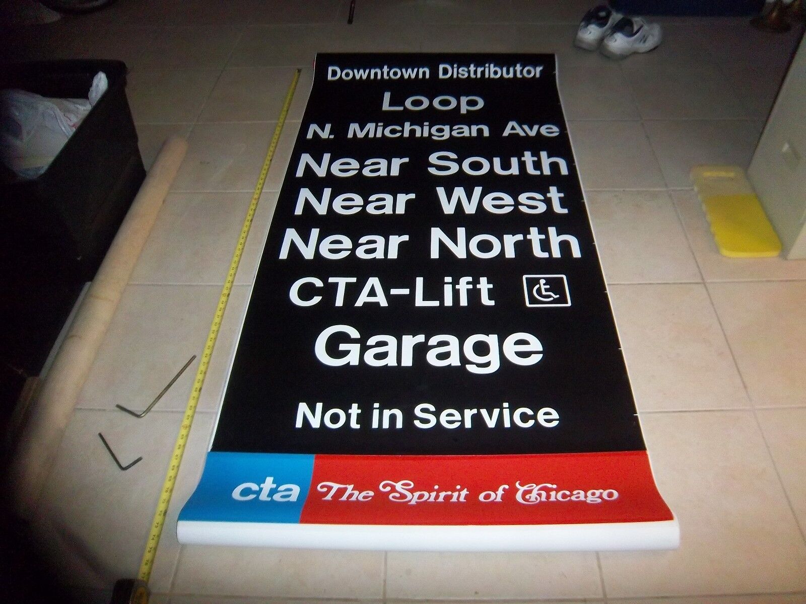 15 FT LONG CHICAGO SUBWAY ROLL SIGN CTA SOLDIER FIELD I OF U MEDICAL CENTER NIS