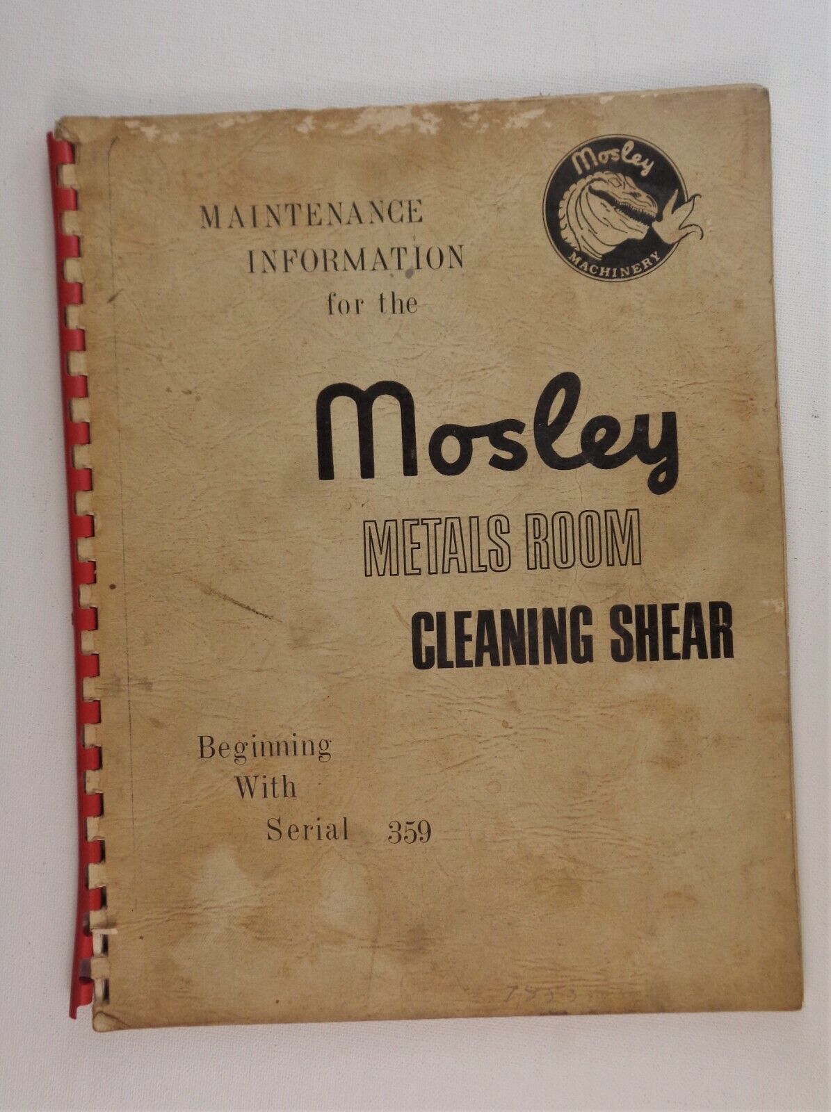 Vintage Mosley Machinery Mini Monster Cleaning Sheer Maintenance 350 Vickers 