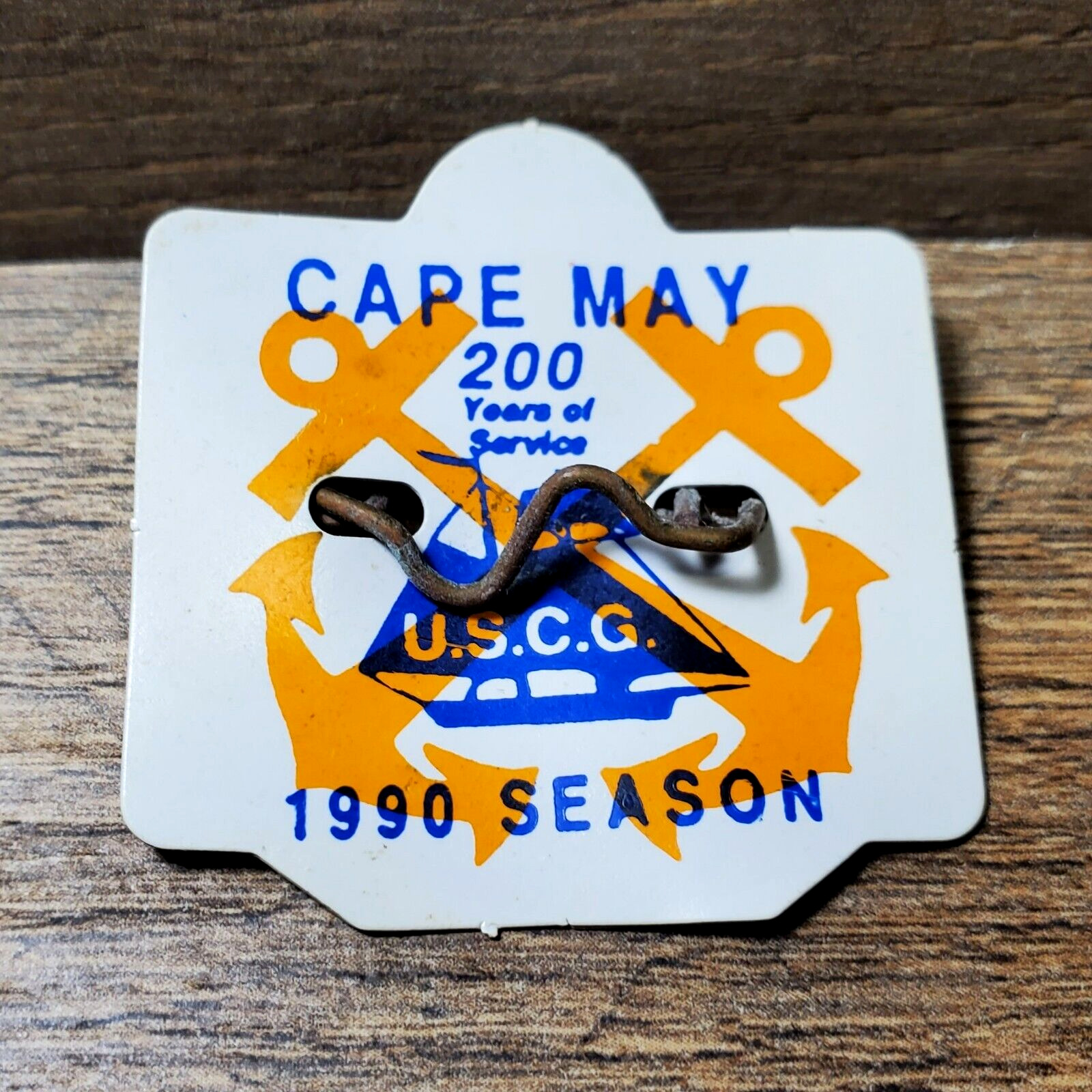 1990 Cape May NJ Seasonal Beach Tag Coast Guard USCG New Jersey 