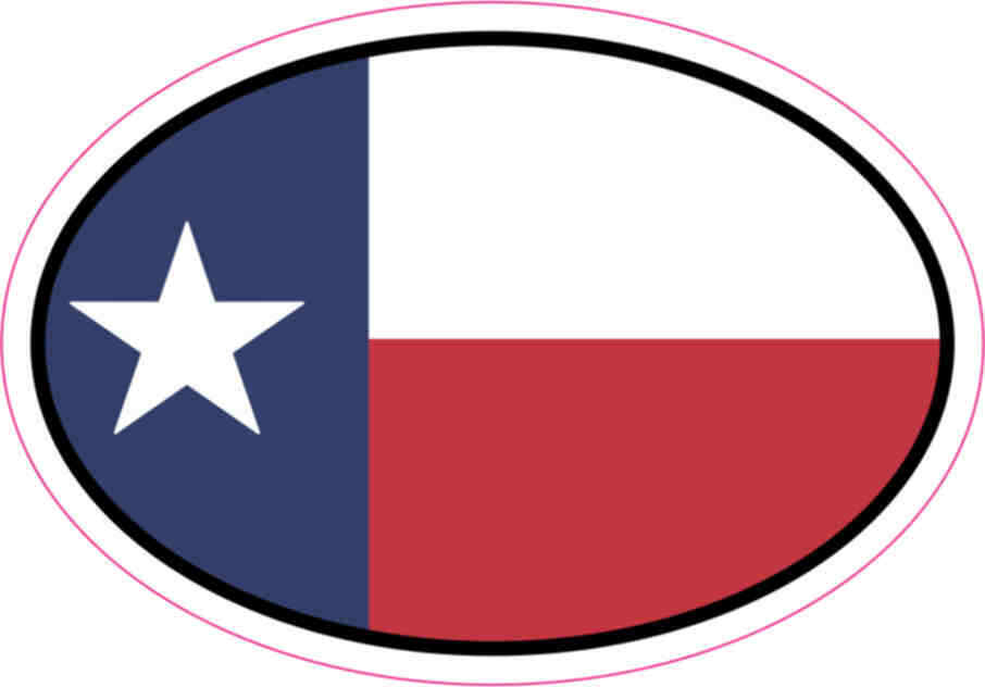 3X2 Oval Texas Flag Sticker Vinyl Car State Flags Texan Vehicle Bumper Stickers