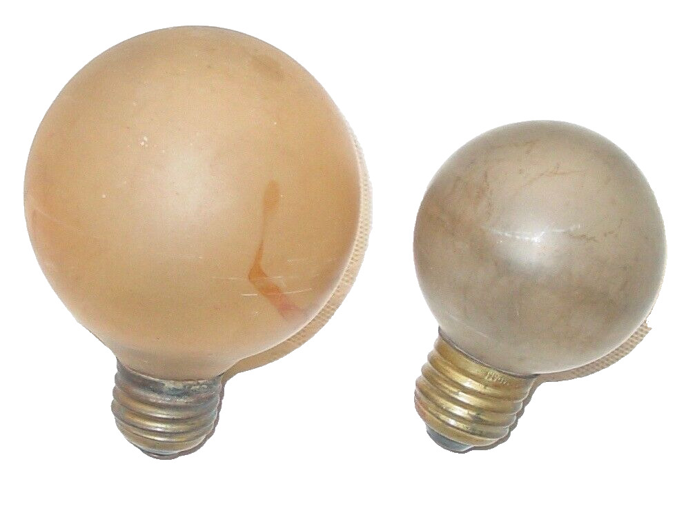 Vintage Mazda GE Edison Globe Round Light Bulb And Another Loop Filament Mix Lot