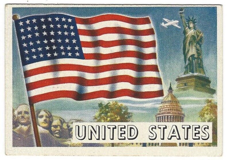 1956 Topps Flags of the World #1 United States EX - Rare Card - Great Color