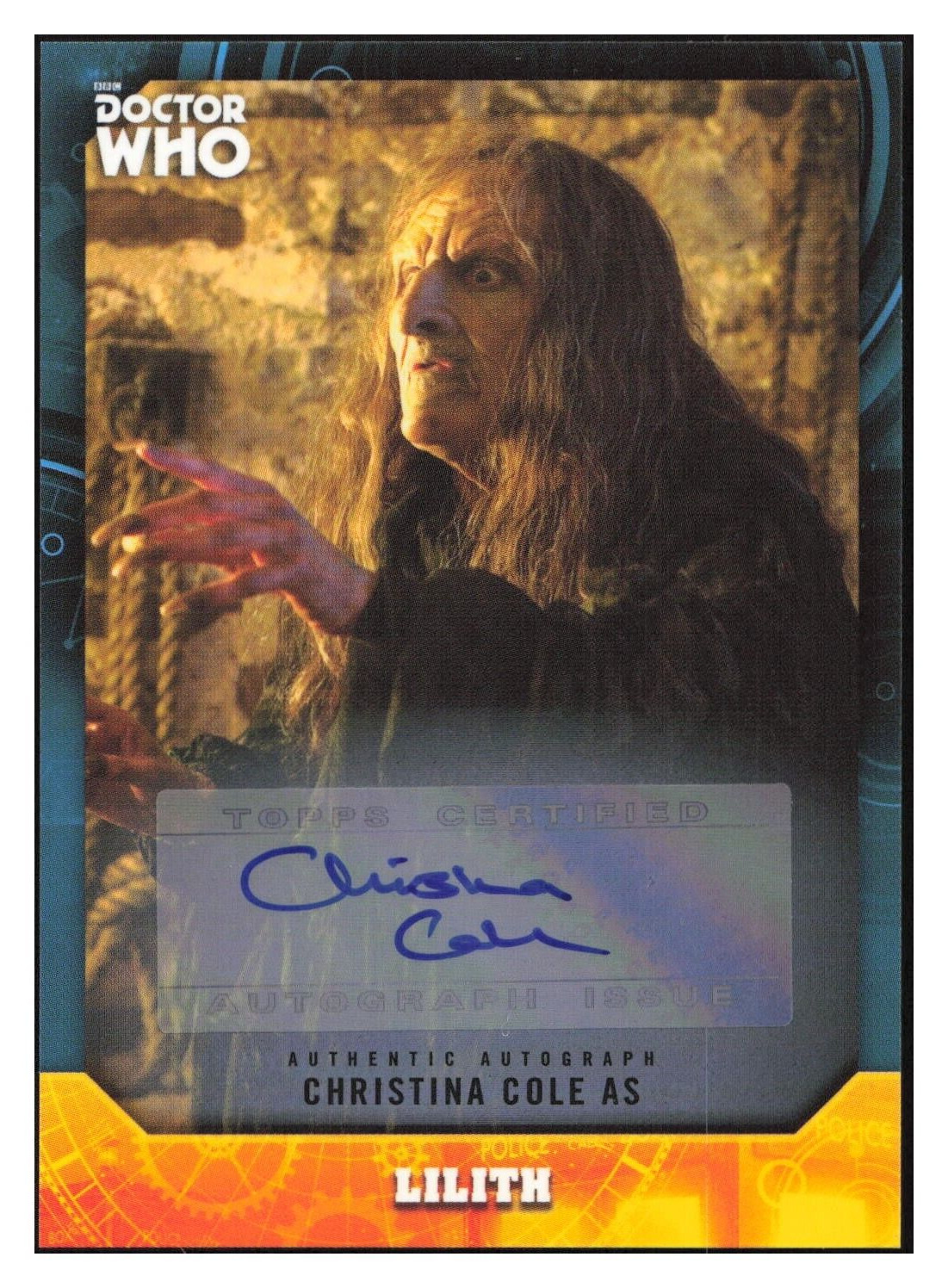 2016 Topps Doctor Who Signature Series Lilith Christina Cole #62 Auto